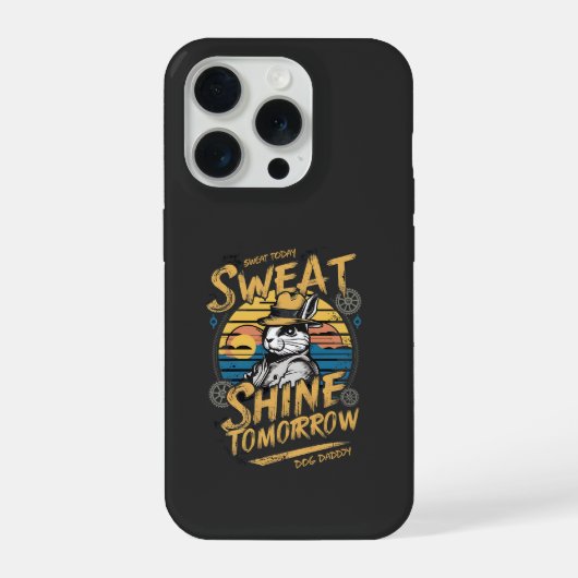 Vintage Rabbit Workout Motivation Art iPhone Hoesje (Achterkant)