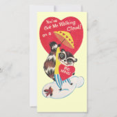 Vintage Raccoon Valentijn Feestdagenkaart (Voorkant)