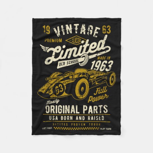 Vintage Race Car Design  Fleece Deken (Voorkant)