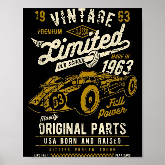 Vintage Race Car Design  Poster (Voorkant)