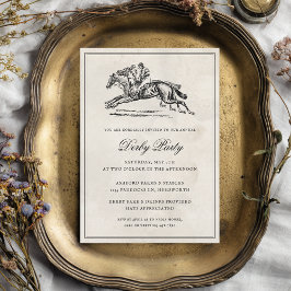 Vintage Race Horses Elegant Derby Party Kaart