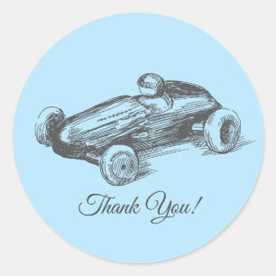 vintage, raceauto, auto, racer, ronde sticker