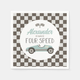 Vintage raceauto gemaakt FOUR Speed verjaardag Servet