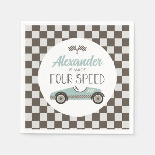 Vintage raceauto gemaakt FOUR Speed verjaardag Servet