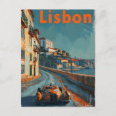 Vintage raceauto in Lissabon Briefkaart (Voorkant)