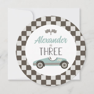 Vintage raceauto verjaardag charger plaat inzetstu kaart
