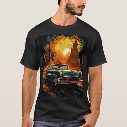 Vintage Racer Sunset T-shirt (Voorkant)