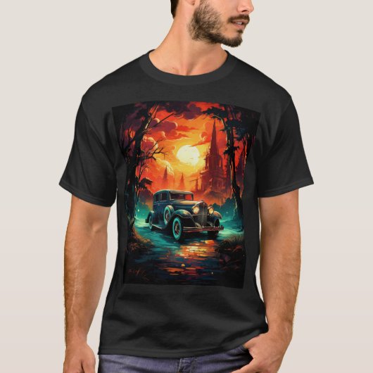 Vintage Racer Sunset T-shirt (Voorkant)