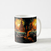 Vintage Racer Zonsondergang Koffiemok (Voorkant rechts)