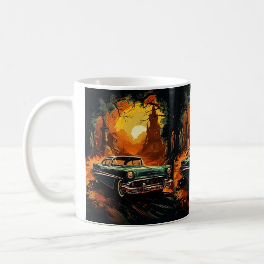 Vintage Racer Zonsondergang Koffiemok (Links)
