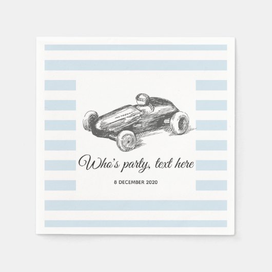 vintage, racewagen, Cocktail Paper Napkins Servet (Voorkant)