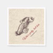 vintage, racewagen, Cocktail Paper Napkins Servet (Voorkant)