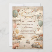Vintage Racing Baby Shower Kaart (Voorkant)