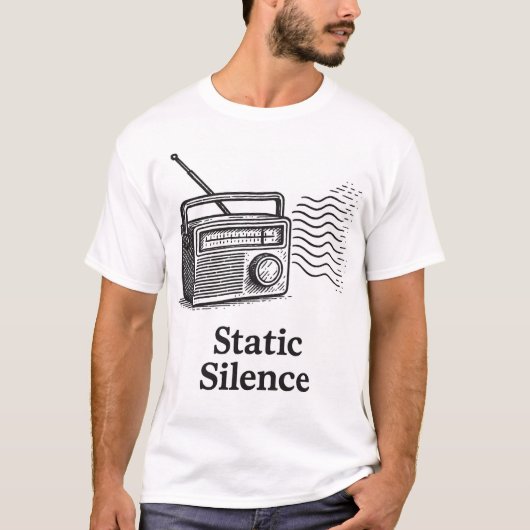 Vintage Radio getiteld: Statisch Stil T-shirt (Voorkant)