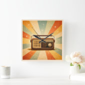 Vintage Radio Retro Sunburst Wandklok (Huis)
