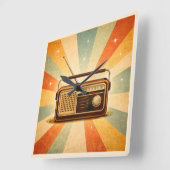 Vintage Radio Retro Sunburst Wandklok (Hoek)
