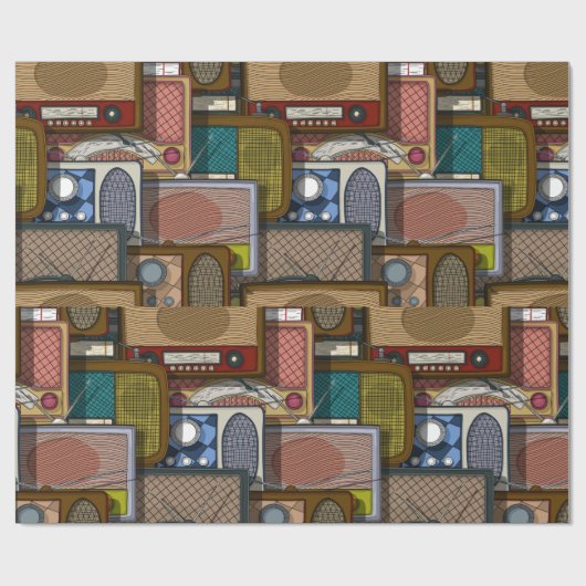 Vintage Radios Cadeaupapier (Vlak)