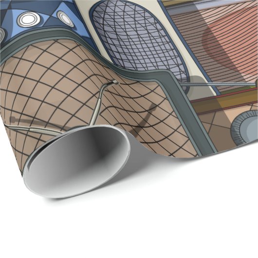 Vintage Radios Cadeaupapier (Rol Hoek)