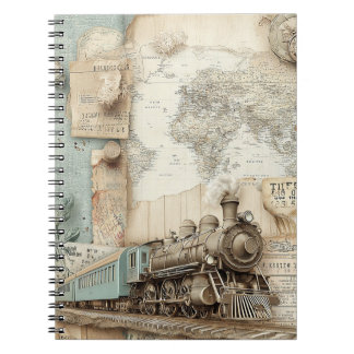 Vintage Railroad Train Travel Notitieboek