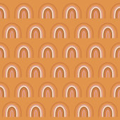 Vintage Rainbow Tablecloth Copper Terracotta Charm Tafelkleed