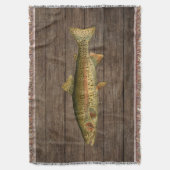 Vintage Rainbow Trout Throw Blanket Deken (Voorkant Verticaal)