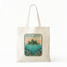 Vintage Raja Ampat Indonesia Coral Reef Dive Art