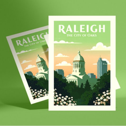Vintage Raleigh North Carolina Briefkaart