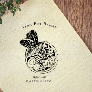 Vintage Ramen Bowl Food Branding Rubberstempel