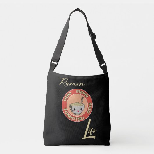 Vintage Ramen Life Japanese Noodle Soup Crossbody Tas (Voorkant)