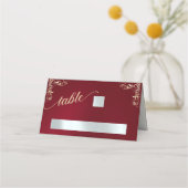 Vintage rand- en hartmonogram - Rood Plaatskaartje (Voorkant)