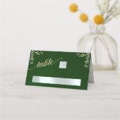 Vintage rand- en hartmonogram - Smaragd Plaatskaartje (Voorkant)