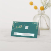 Vintage rand- en hartmonogram - turquoise plaatskaartje (Voorkant)