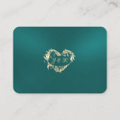 Vintage rand en monogram - turquoise plaatskaartje (Achterkant)