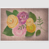 Vintage Ranunculus Bouqet Tissuepapier (Voorkant)