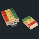 Vintage rasta houten USB stick<br><div class="desc">Hello,  this design represents the Rasta covu,  it was a little aged and stylized for your biggest happiness.</div>