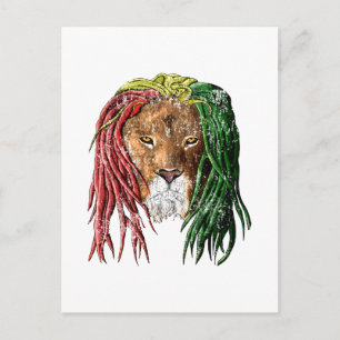 Vintage Rasta Reggae Lion Briefkaart