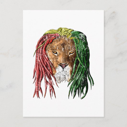 Vintage Rasta Reggae Lion Briefkaart (Voorkant)