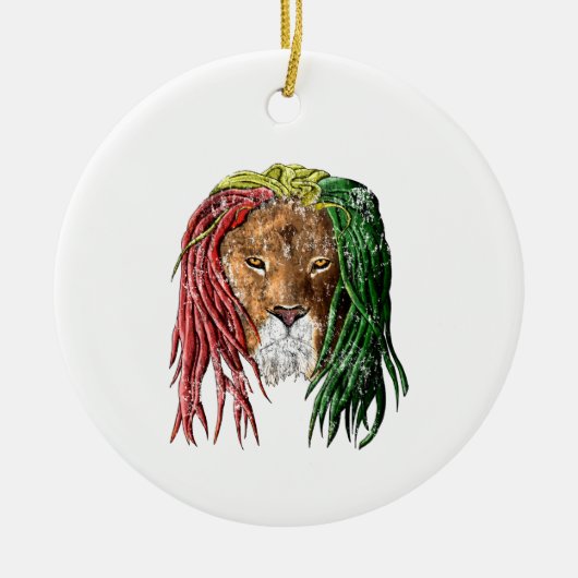 Vintage Rasta Reggae Lion Keramisch Ornament (Voorkant)