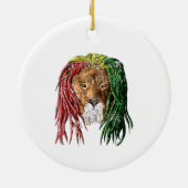 Vintage Rasta Reggae Lion Keramisch Ornament (Achterkant)