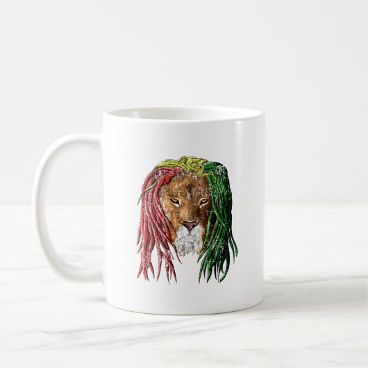 Vintage Rasta Reggae Lion Koffiemok (Links)