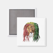 Vintage Rasta Reggae Lion Magneet (Voorkant / Achterkant)