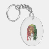 Vintage Rasta Reggae Lion Sleutelhanger (Voorkant Links)