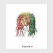 Vintage Rasta Reggae Lion Sticker (Vel)