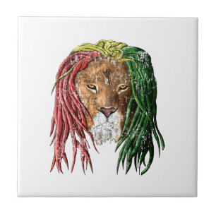 Vintage Rasta Reggae Lion Tegeltje