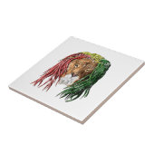 Vintage Rasta Reggae Lion Tegeltje (Zijkant)