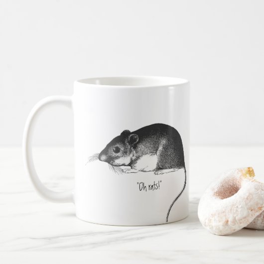 vintage rat koffiemok (Met donut)