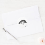 vintage rat muis retro stijlvol chic ronde sticker (Envelop)