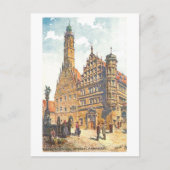 Vintage Rathaus Rothenburg, Germany Briefkaart (Voorkant)
