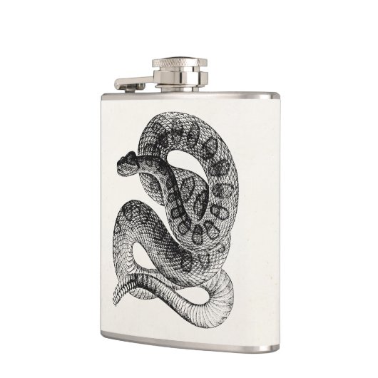 Vintage Rattlesnake Reptile Snake Sjabloon Heupfles (Links)