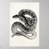 Vintage Rattlesnake Reptile Snake Sjabloon Poster (Voorkant)